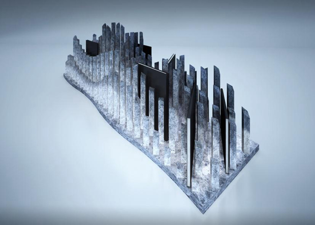 第二届石材设计应用大赛金奖作品“墨生” 设计师：谢英凯 